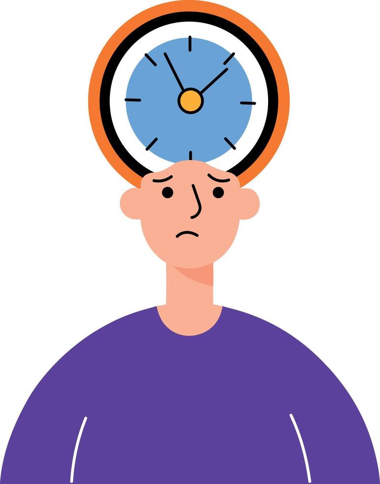 A character losing time illustration in flat style vector