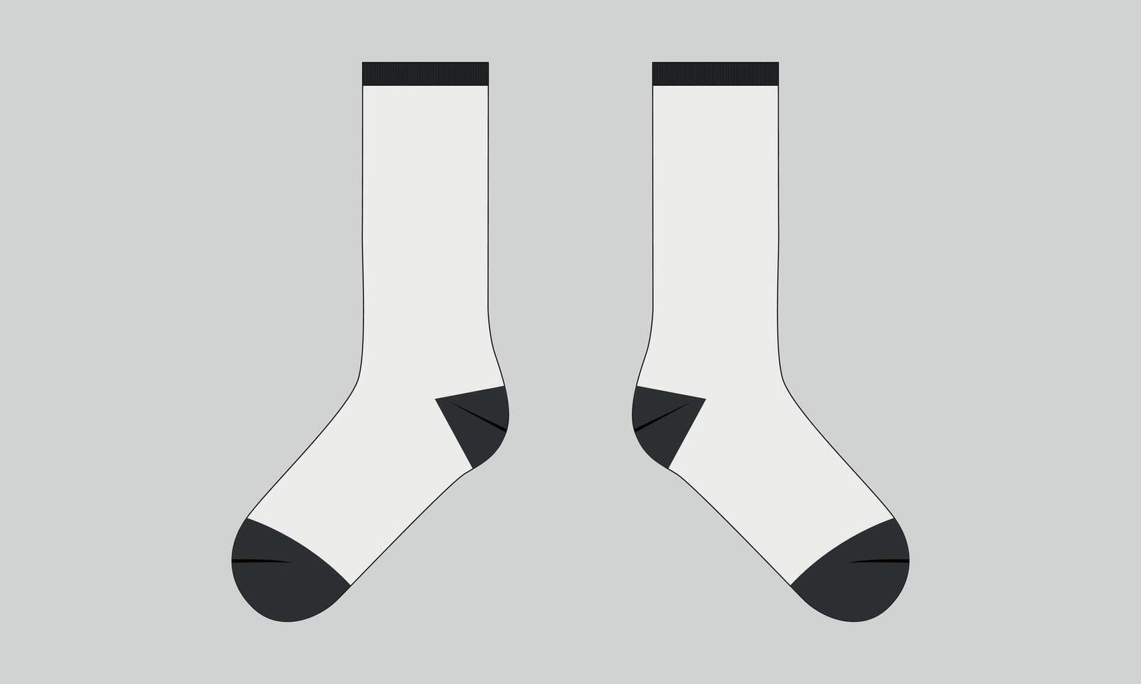 Socks technical drawing template vector