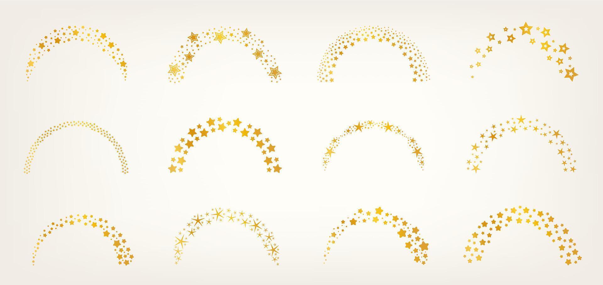 Star arch. Abstract celestial decorative frames, minimal boho magic esoteric contour elements of magic stars, blink starry frame astrology ornament decor. modern framing set vector