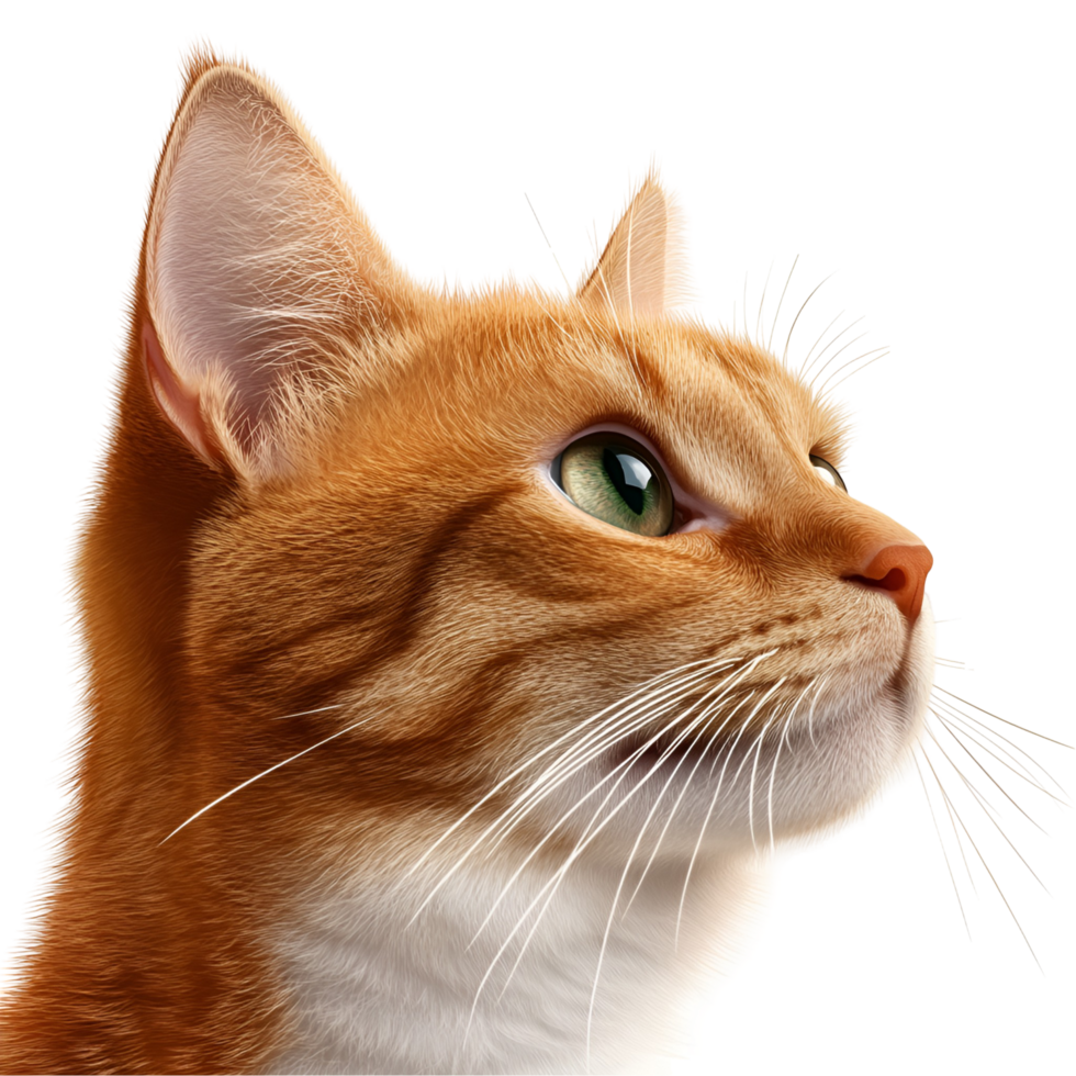 Ginger Cat Sitting Gracefully Pose Transparent Background png