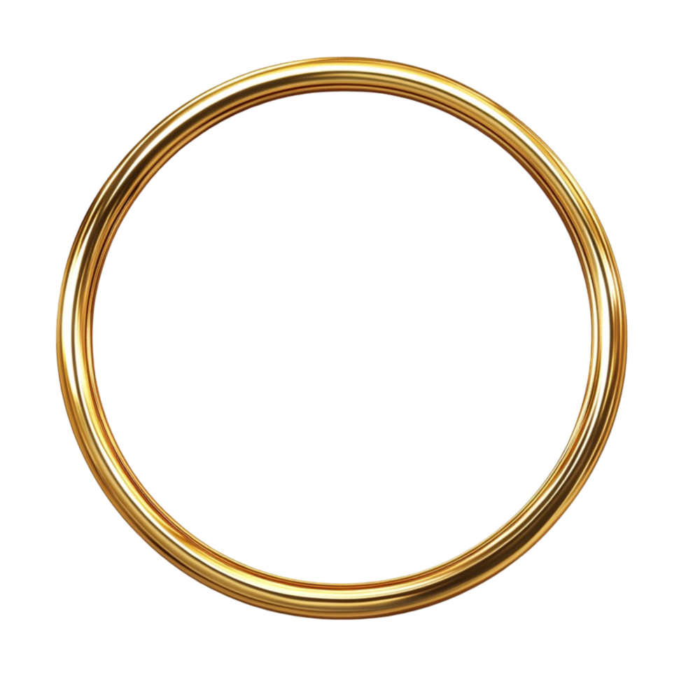 Simple Golden Circular Form Symbol Transparent Background png