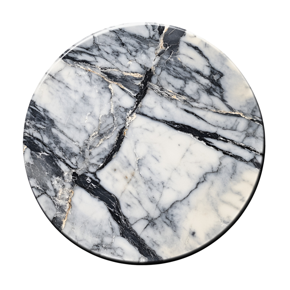Decorative Round Box with Elegant Black and Brown Design on Transparent Background png