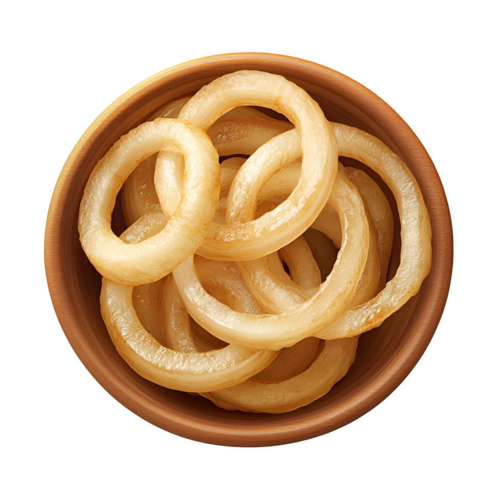 Perfectly Crispy Golden Onion Rings Isolated On Transparent Background For Culinary Use png