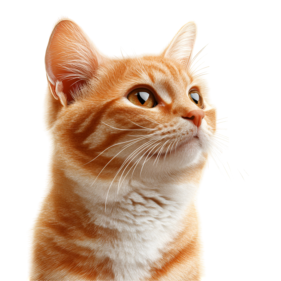 Calm Ginger Cat Looking Forward Transparent Background png