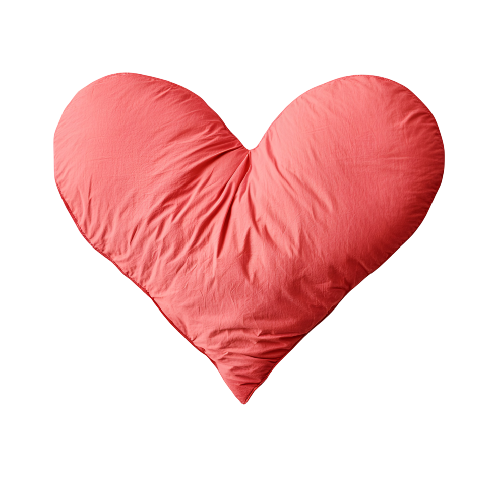Soft Red Heart Pillow Isolated On Transparent Background For Romantic And Decorative Use png