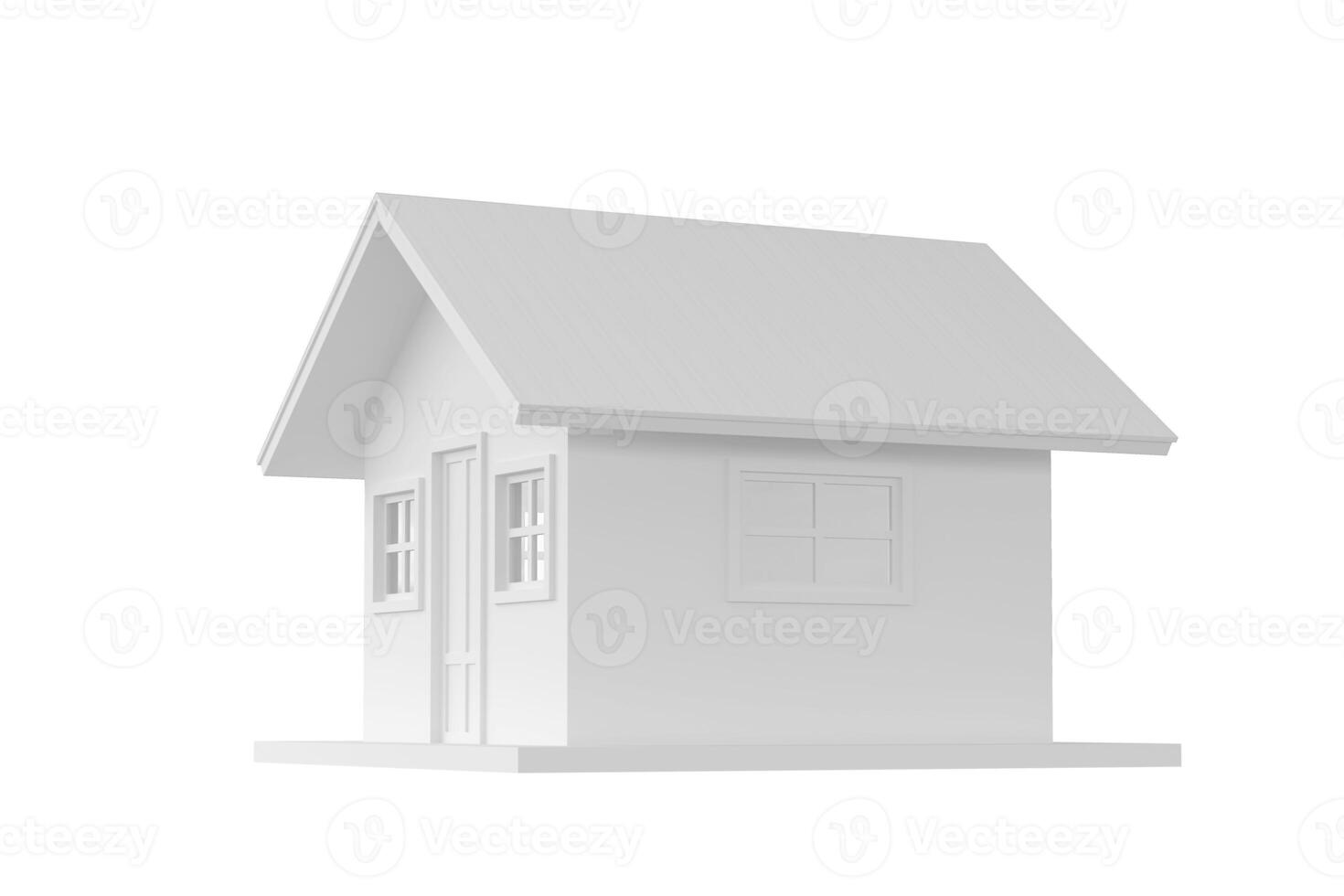 3D house model on white background with clipping path. Concept of real estate, home ownership, and housing market. Simple 3d render photo
