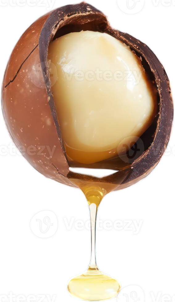 Gourmet Macadamia Nut in Chocolate Shell with Dripping Oil png