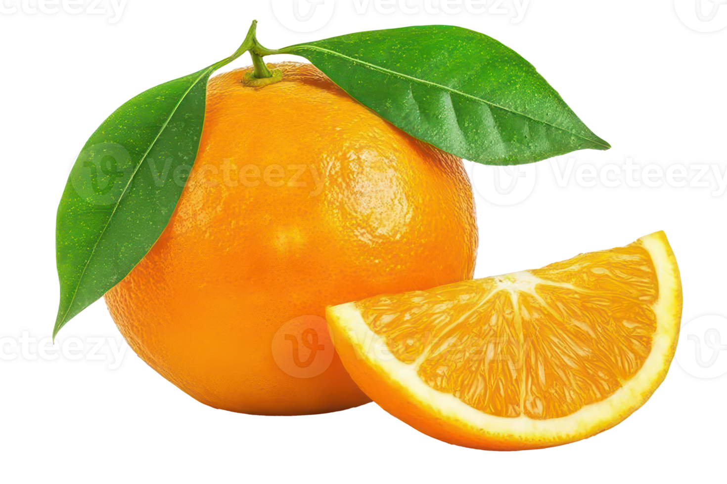 Fresh Juicy Orange Fruit with Green Leaves Whole and Sliced Vitamin C Healthy Eating png