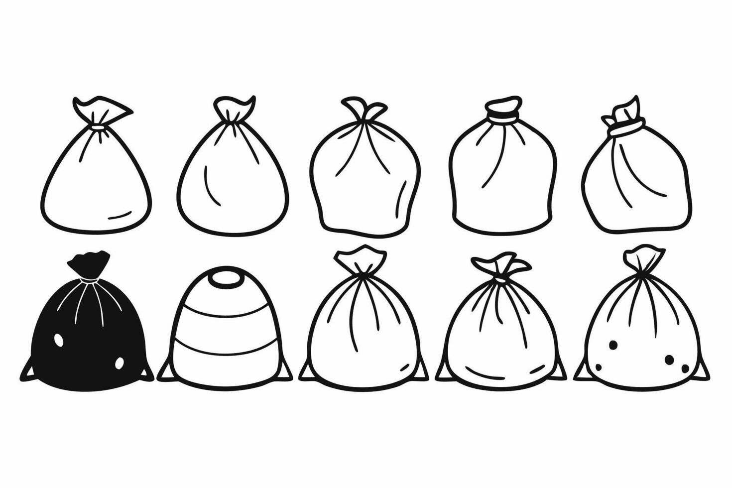 Creative Illustration of Garbage Bags in Various Styles and Shapes vector