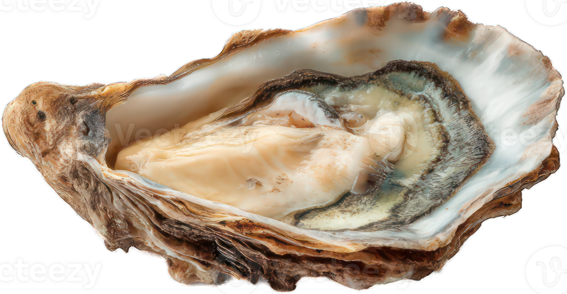 Fresh Raw Oyster in Shell Close up Detail of Delicious Seafood Gourmet Food Photography png