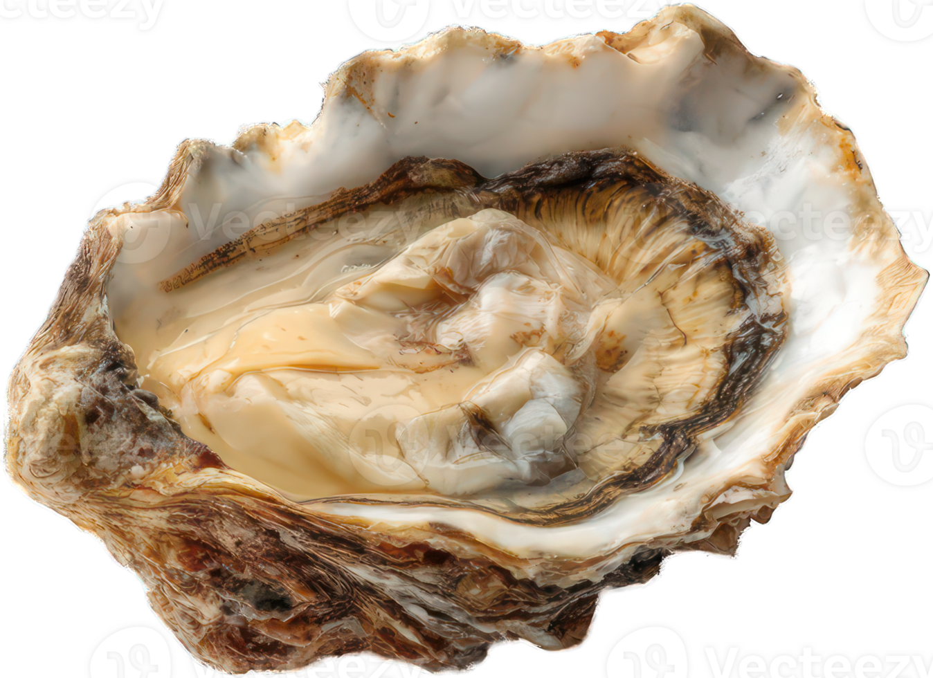 Fresh Raw Oyster in Shell Close up Detail Gourmet Seafood Appetizer png