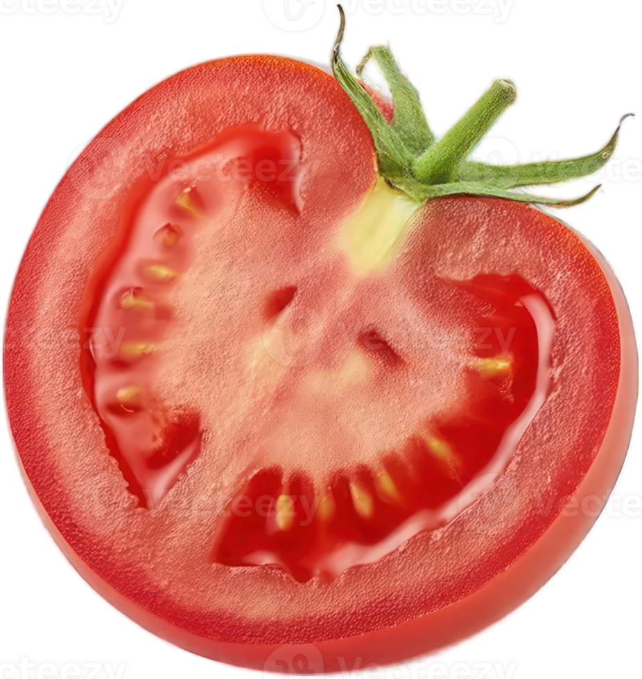 Juicy Red Tomato Slice Freshly Cut Vegetable Healthy Food Ingredient Close up Photography png