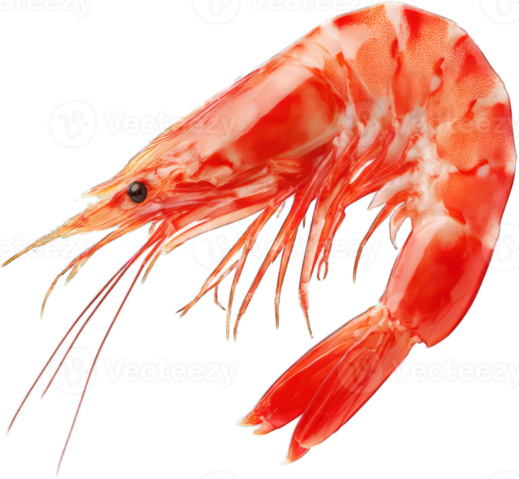 Vibrant Red Cooked Shrimp Close up Studio Shot of Delicious Seafood Culinary Photography Ocean png