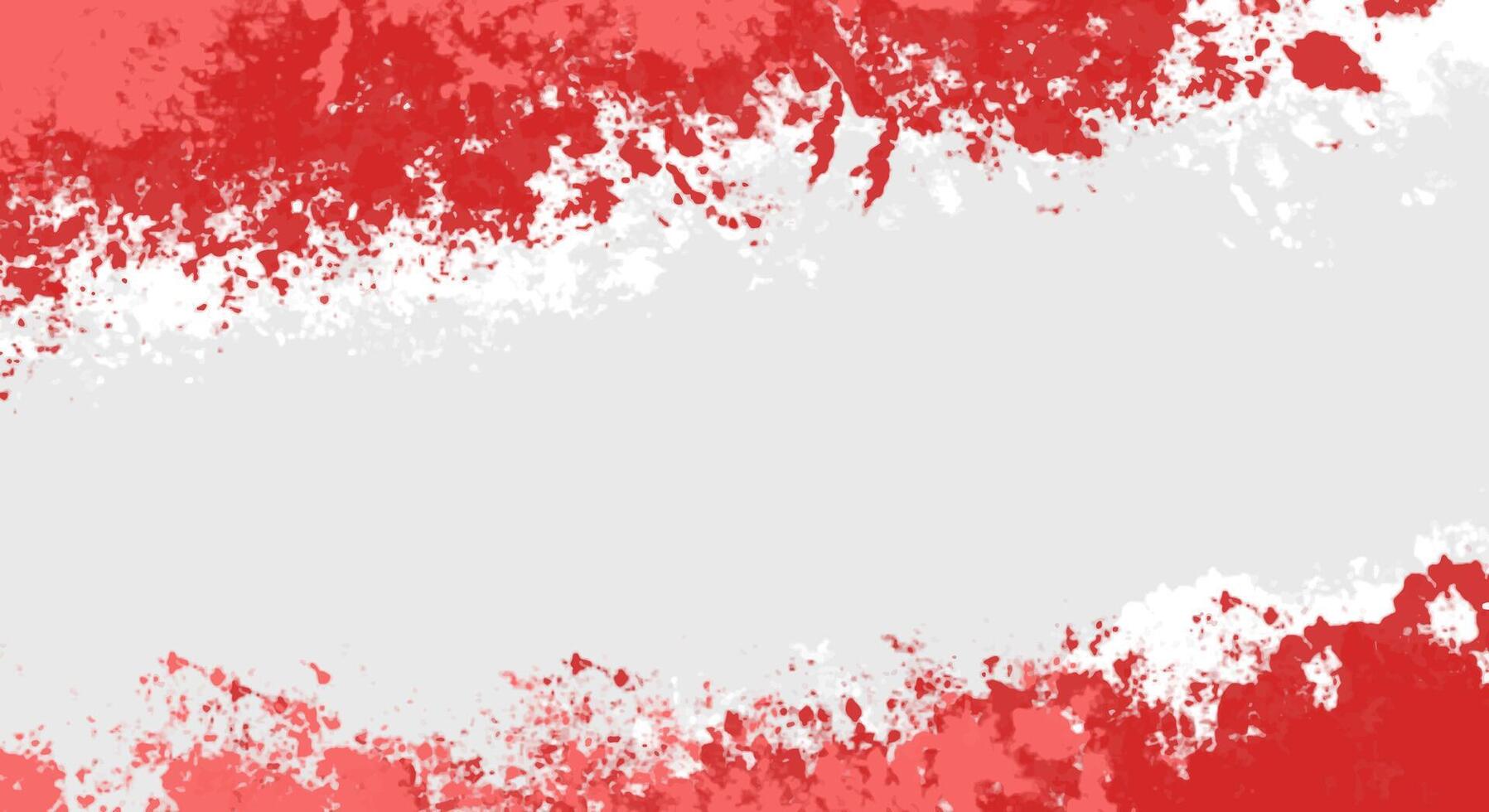 White and red abstract grunge brush background vector