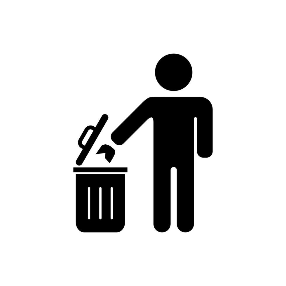 Throwing Trash Icon vector
