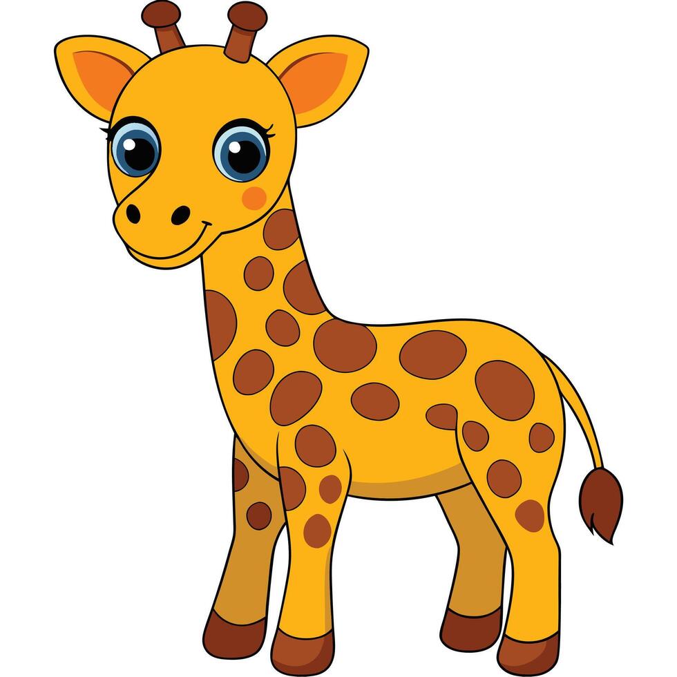 lifelike depiction of a giraffe with its long neck vector
