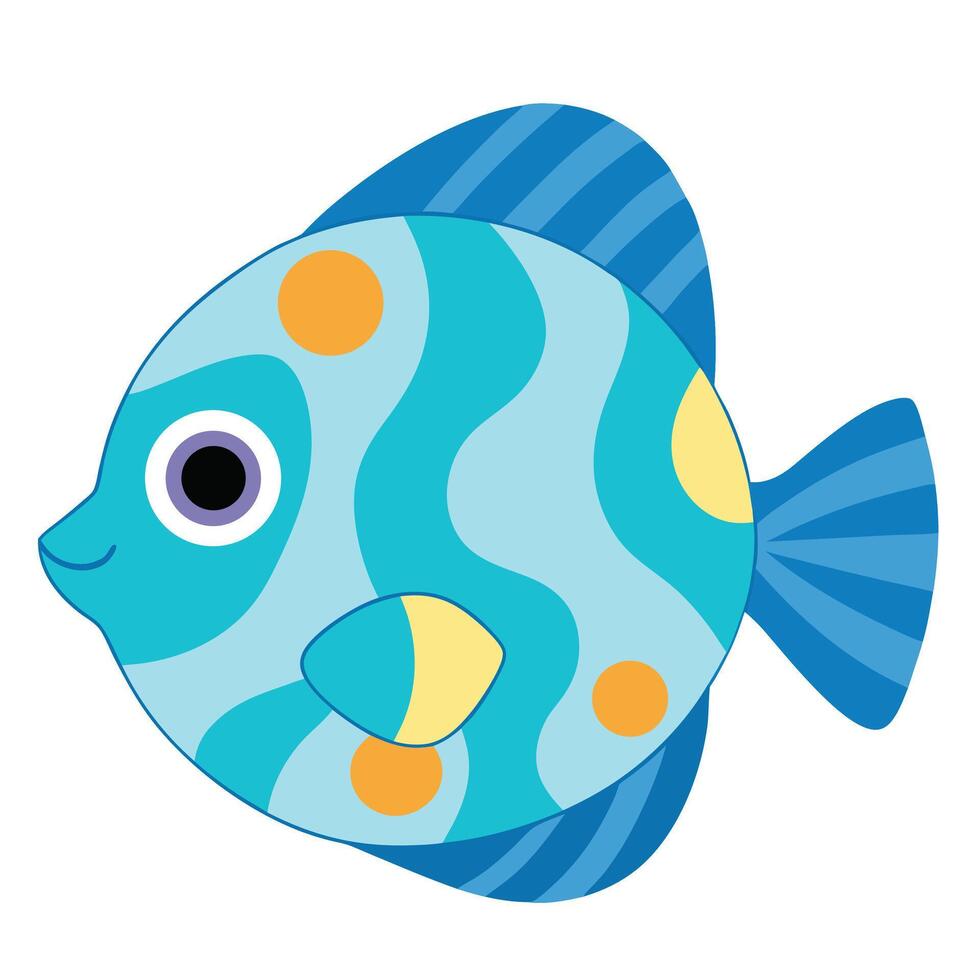 a beautiful watercolor of a discus fish with its vector