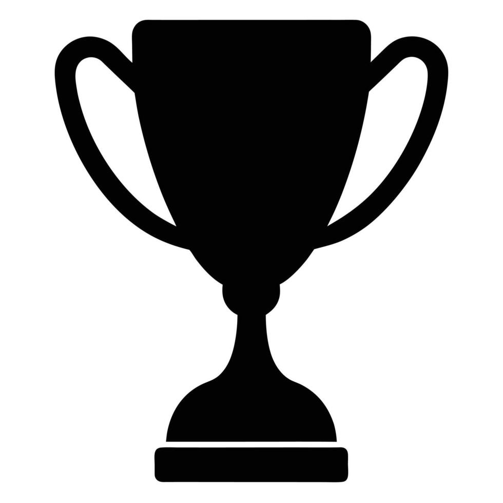 Trophy silhouette logo with handles vector