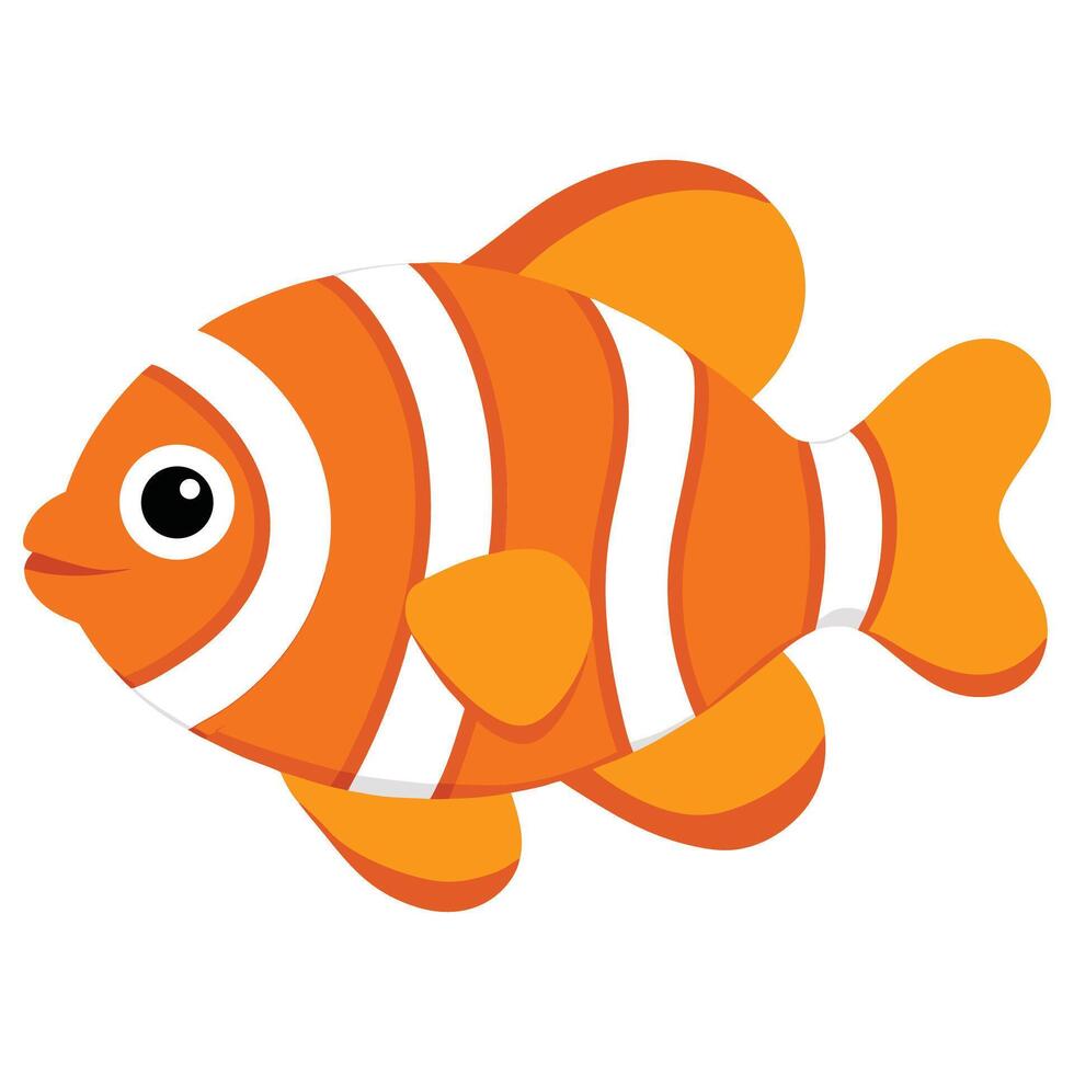 a vibrant clownfish swimming with bright orange and white vector