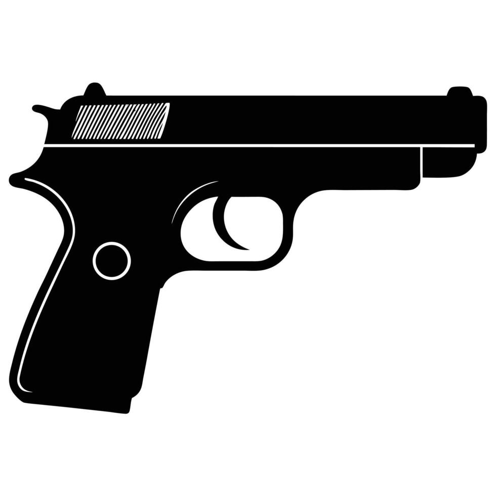 Silhouette of Semi Automatic Pistol vector