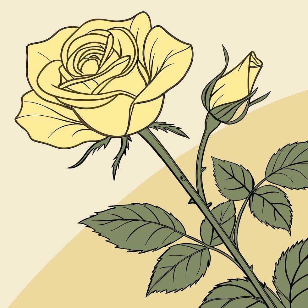 Gentle Yellow Rose with Soft Delicate Layers vector
