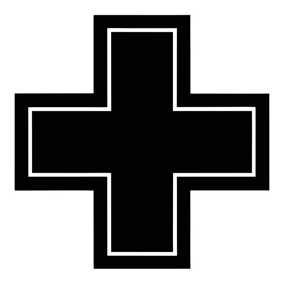 a red medical cross simple and bold vector