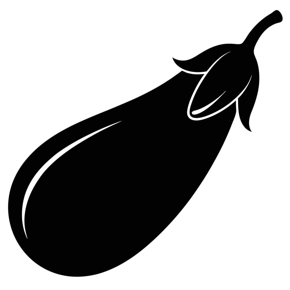an eggplant with its unique oval shape and green stem vector