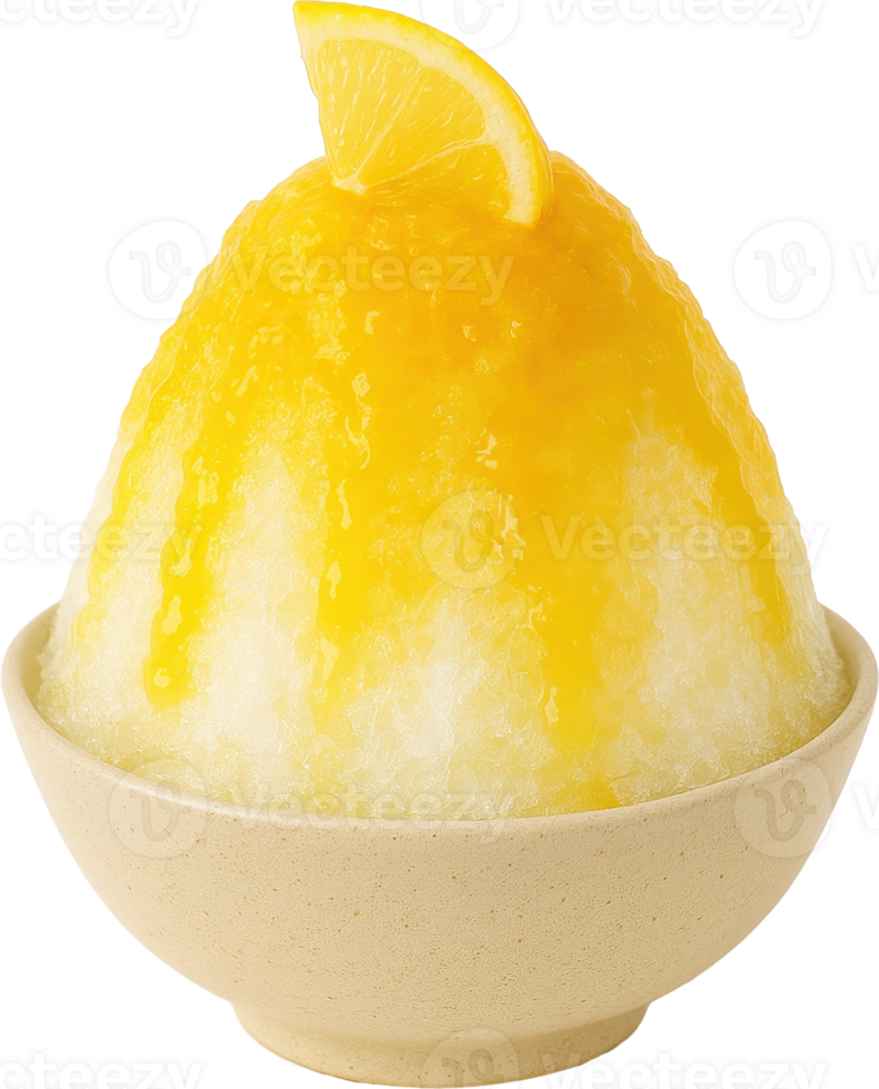 Refreshing Lemon Shaved Ice Dessert png