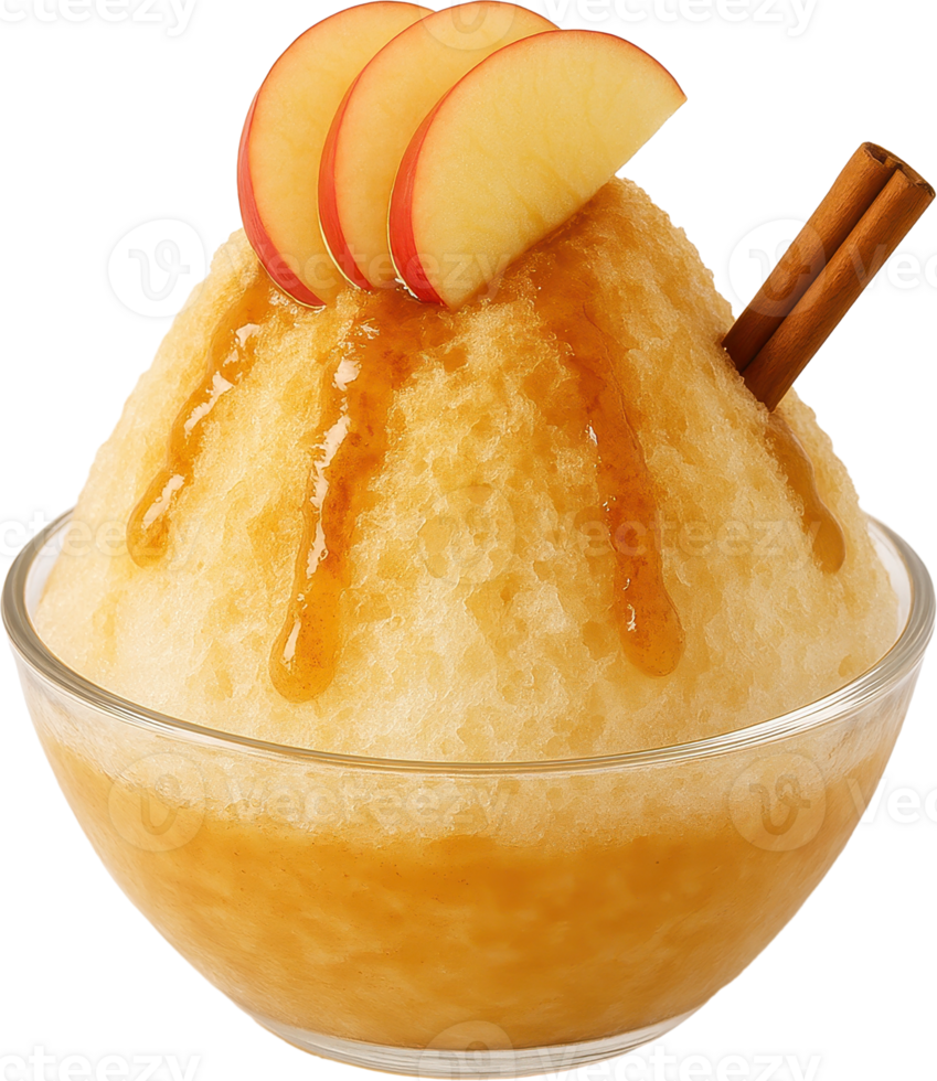 Refreshing Apple Cinnamon Shaved Ice Dessert png