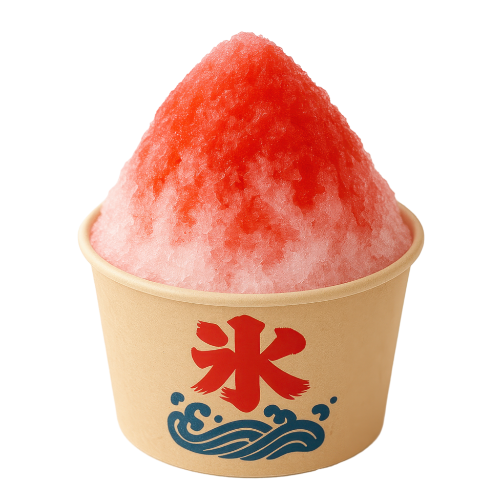 Strawberry Shaved Ice with Creamy Milk Topping png