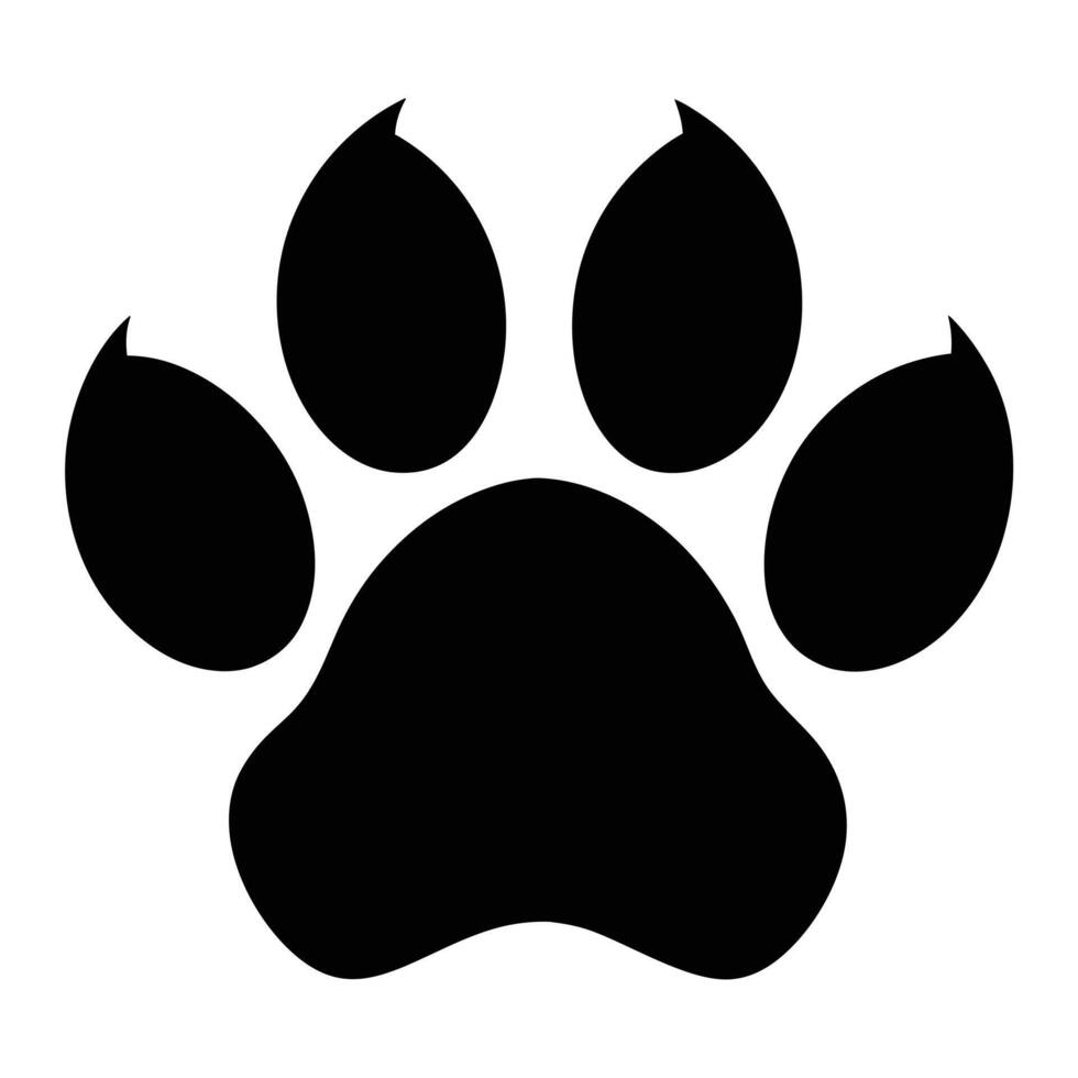 Animal paw print silhouette logo vector
