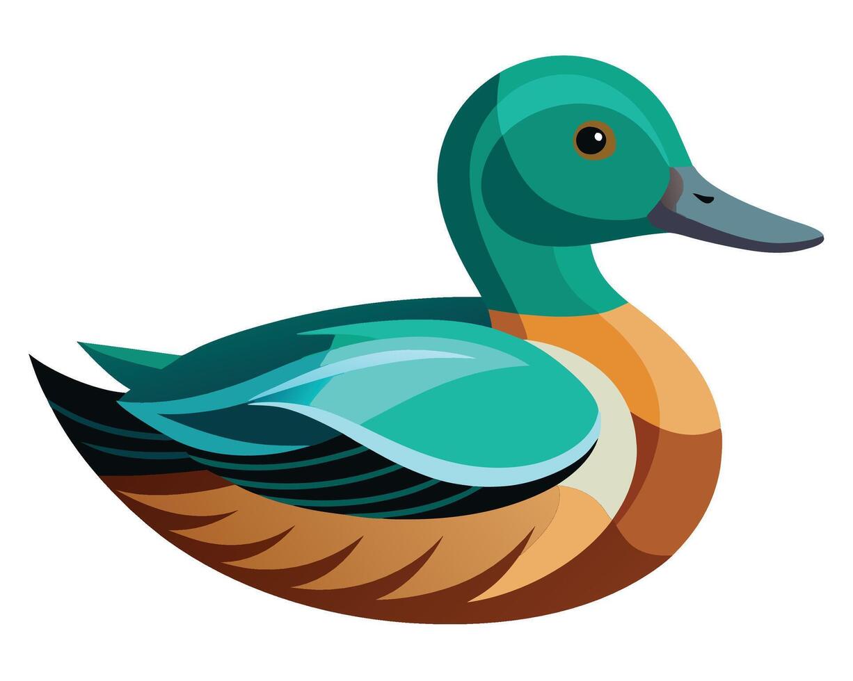 a eurasian teal with its soft green head and brown plumage vector