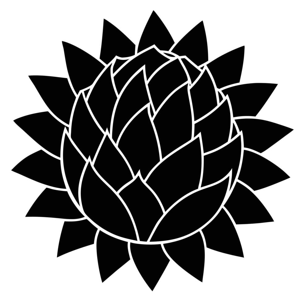 a unique artichoke with spiky leaves forming a circle vector