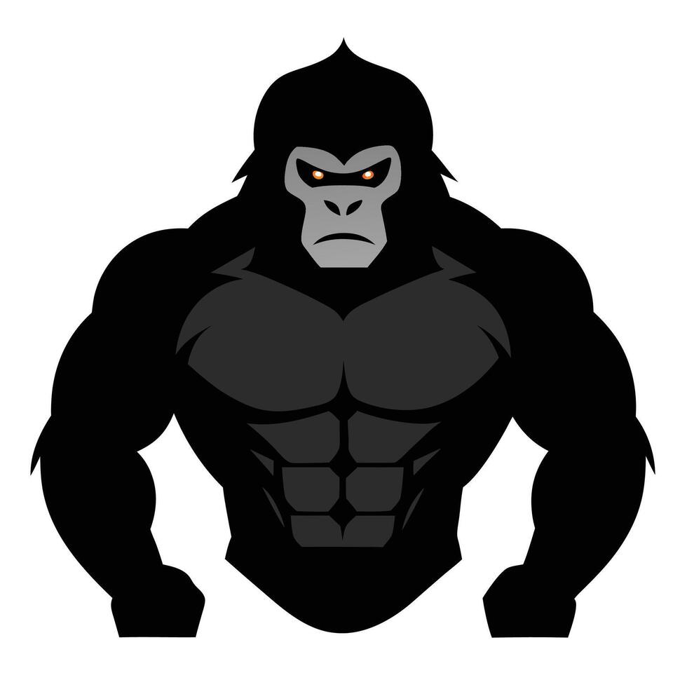 strong and muscular gorilla with realistic fur and powerful stance vector
