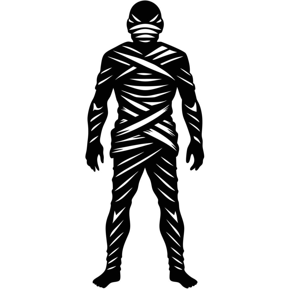 a mummy wrapped in tattered bandages standing tall vector