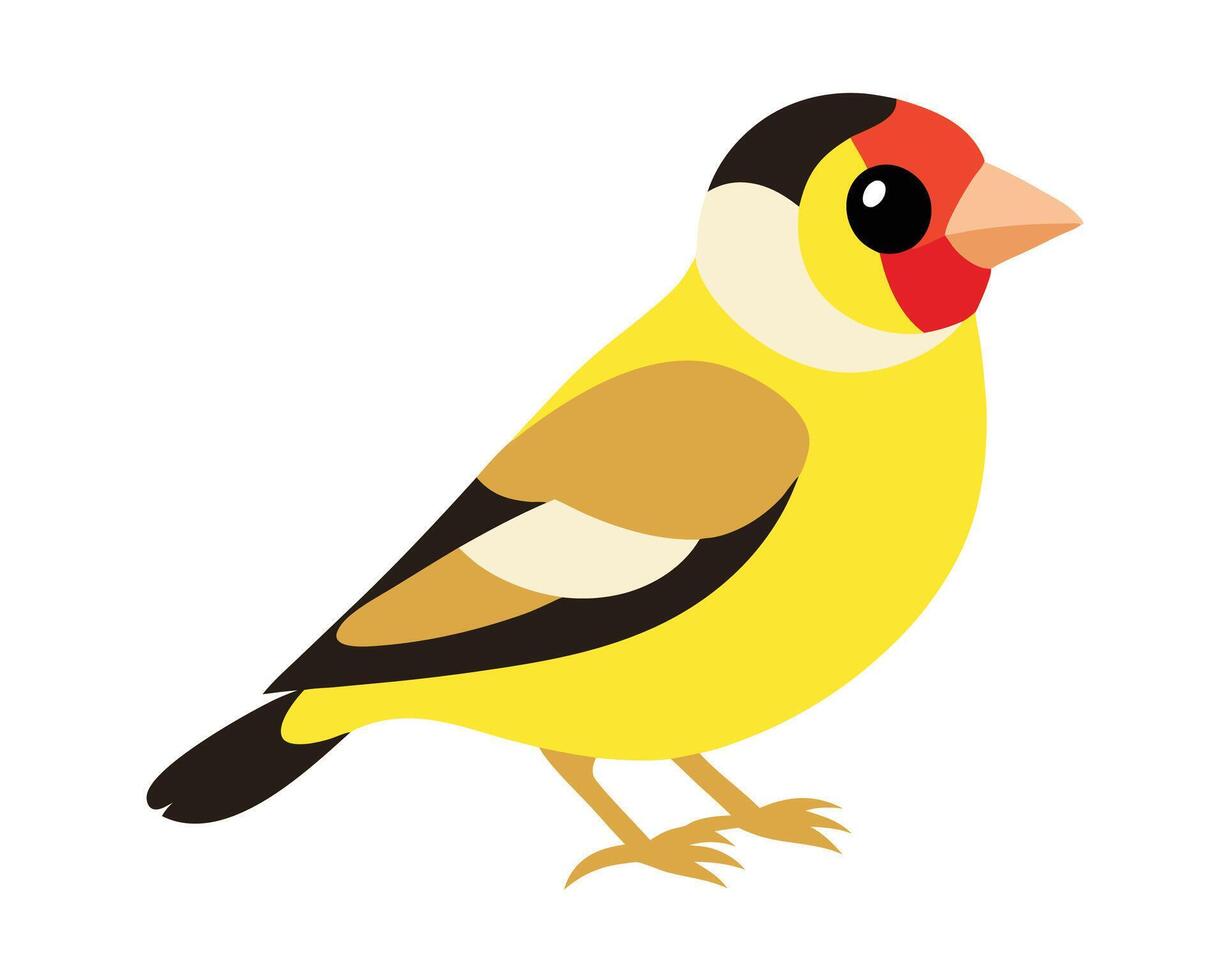 a delicate watercolor of a european goldfinch with bright feathers vector