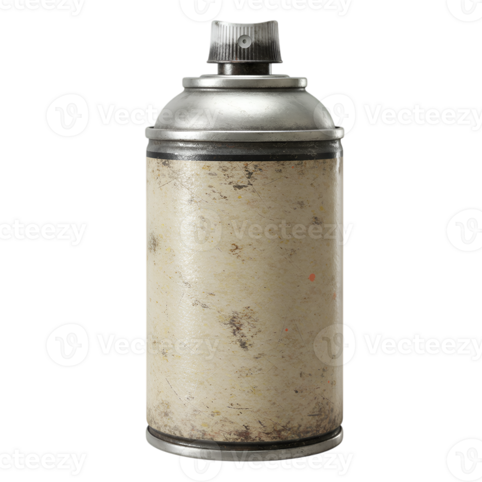 Aged Aerosol Spray Paint Can Isolated on Transparent Background, Artistic Expression png