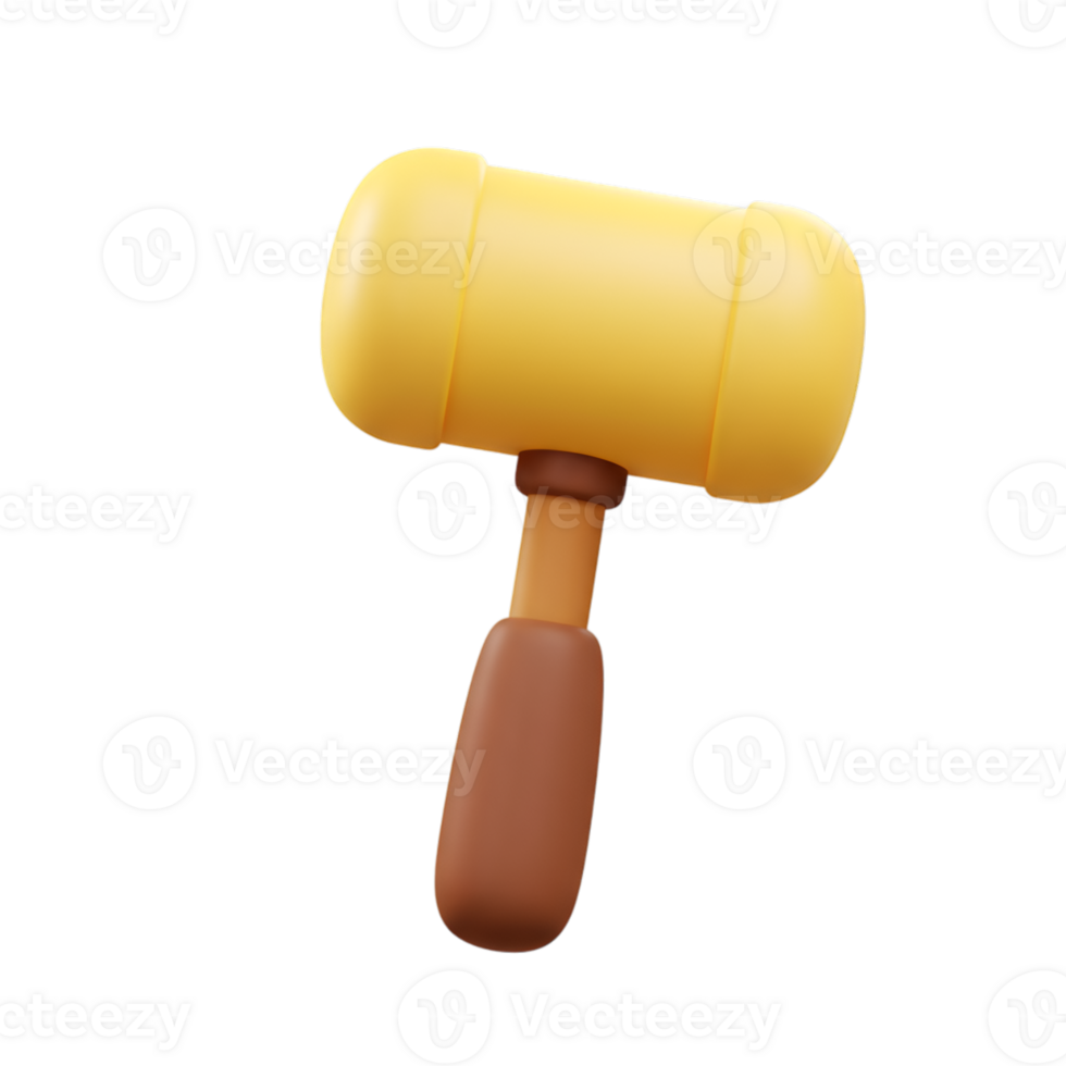 3D Rendered Gavel Isolated on Transparent Background for Legal Concepts png