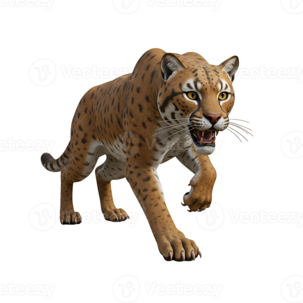 Captivating clouded leopard portrait with transparent background showcasing its striking fur png