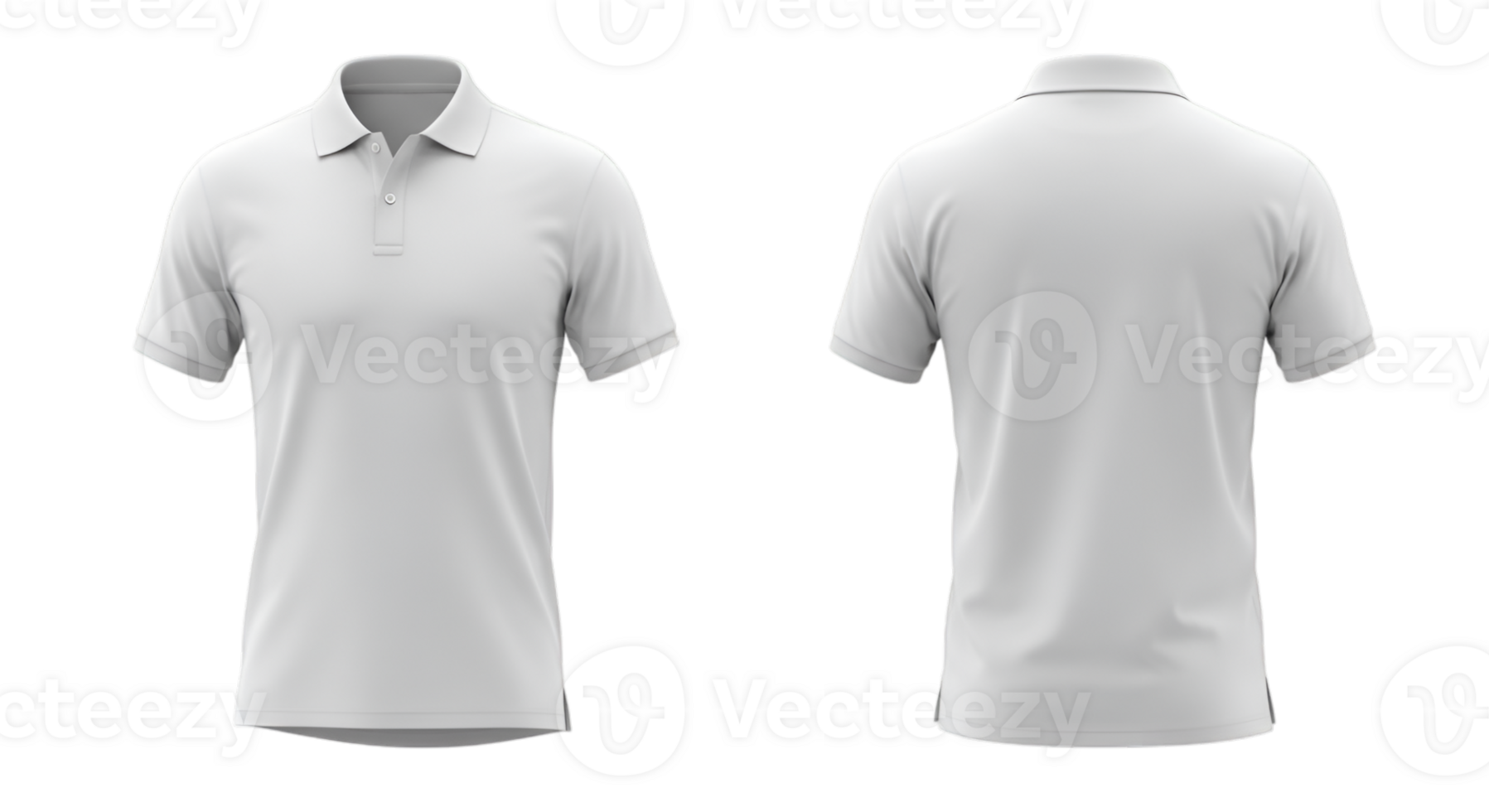 Clean and Simple White Polo Shirt Mockup with Transparent Background png