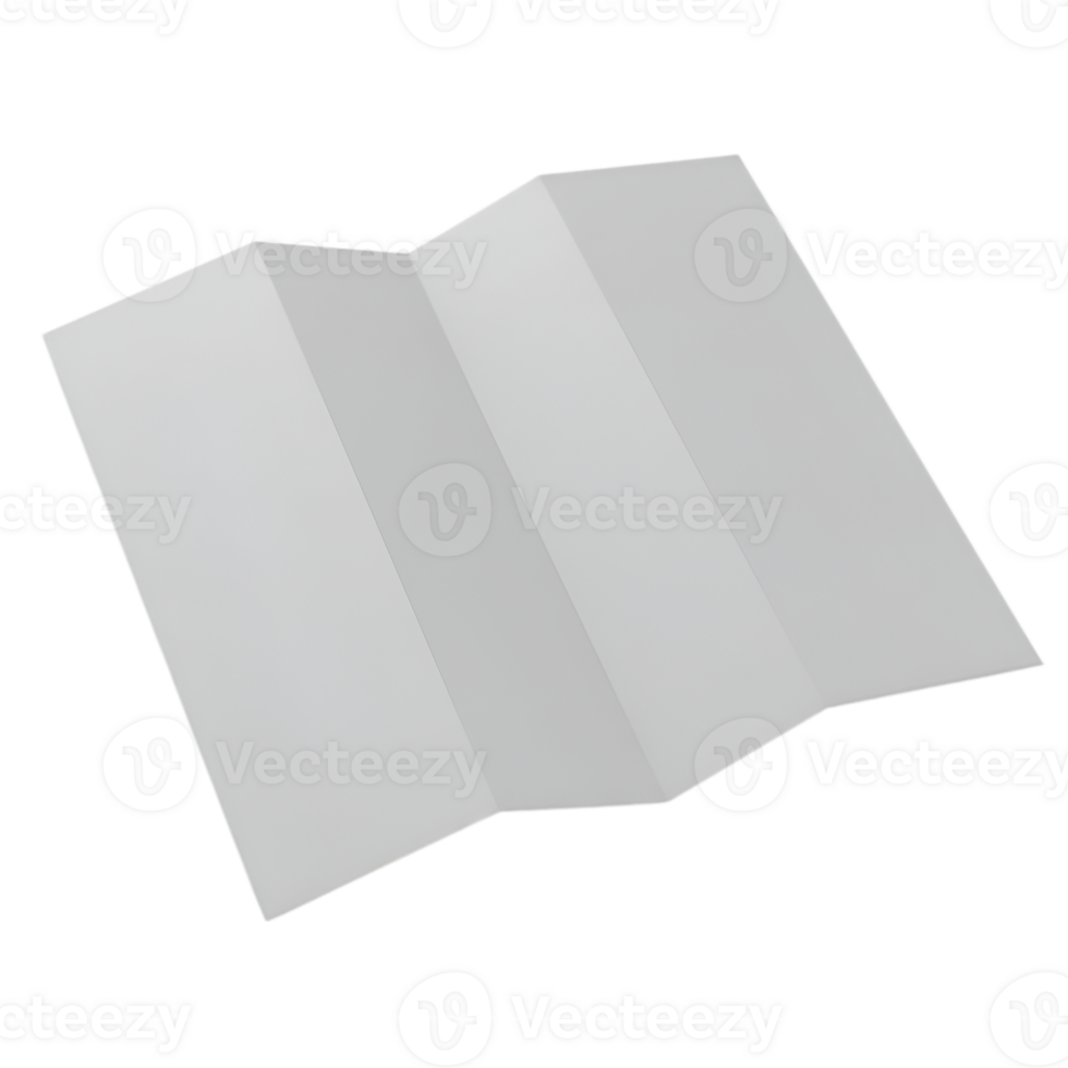 Blank White Accordion Fold Paper on a Transparent Background for Design png