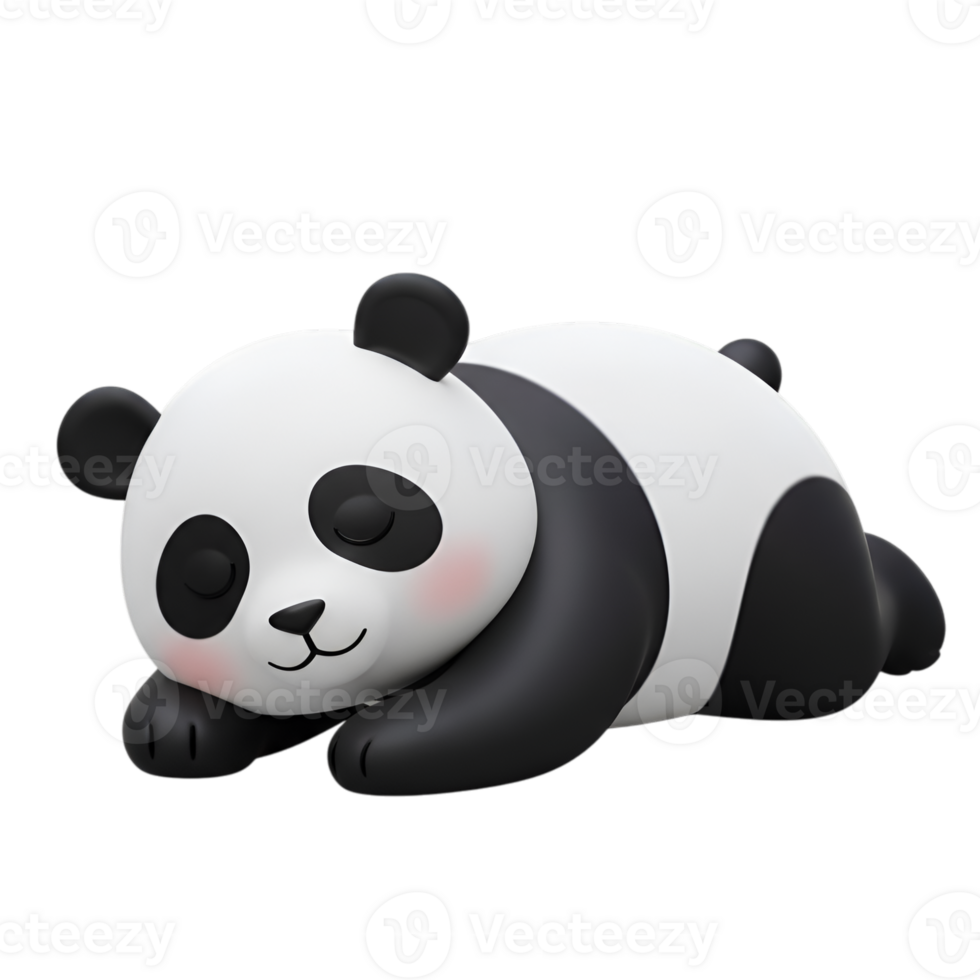 Adorable Sleeping Panda Illustration with Transparent Background for Design png