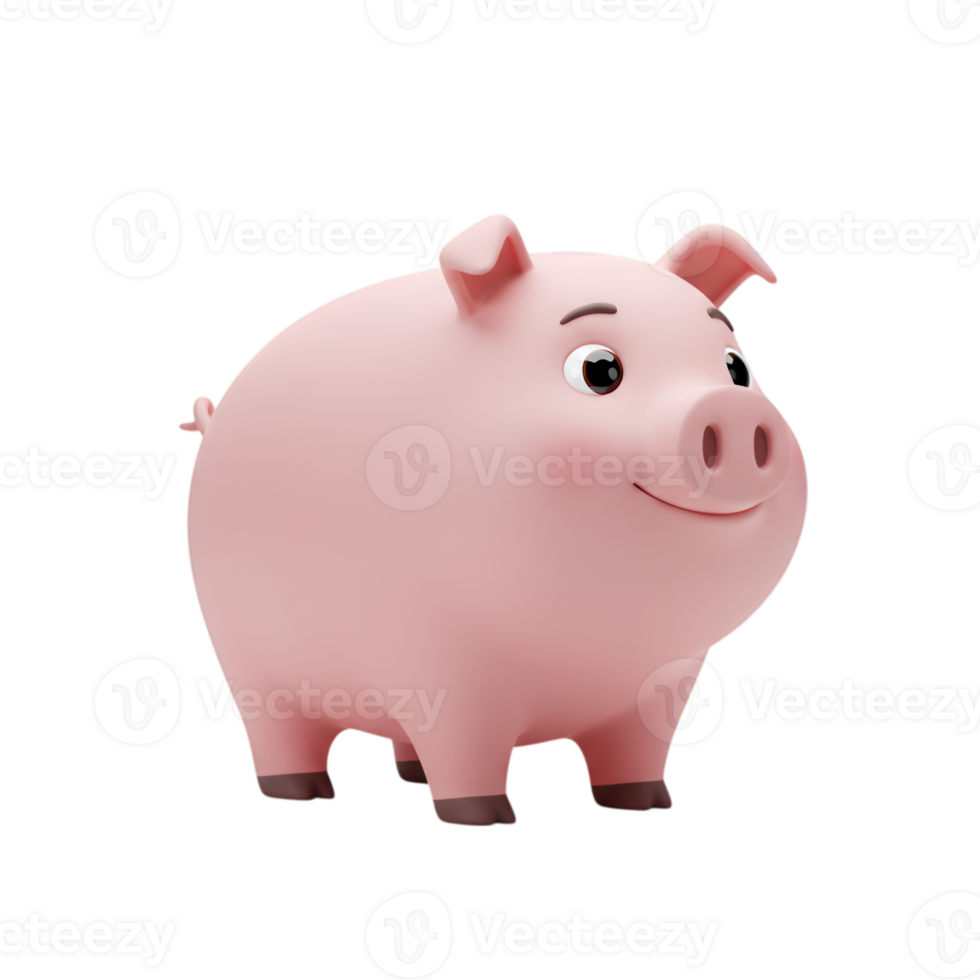 Charming Pink Pig Illustration on Transparent Background for Versatile Use png