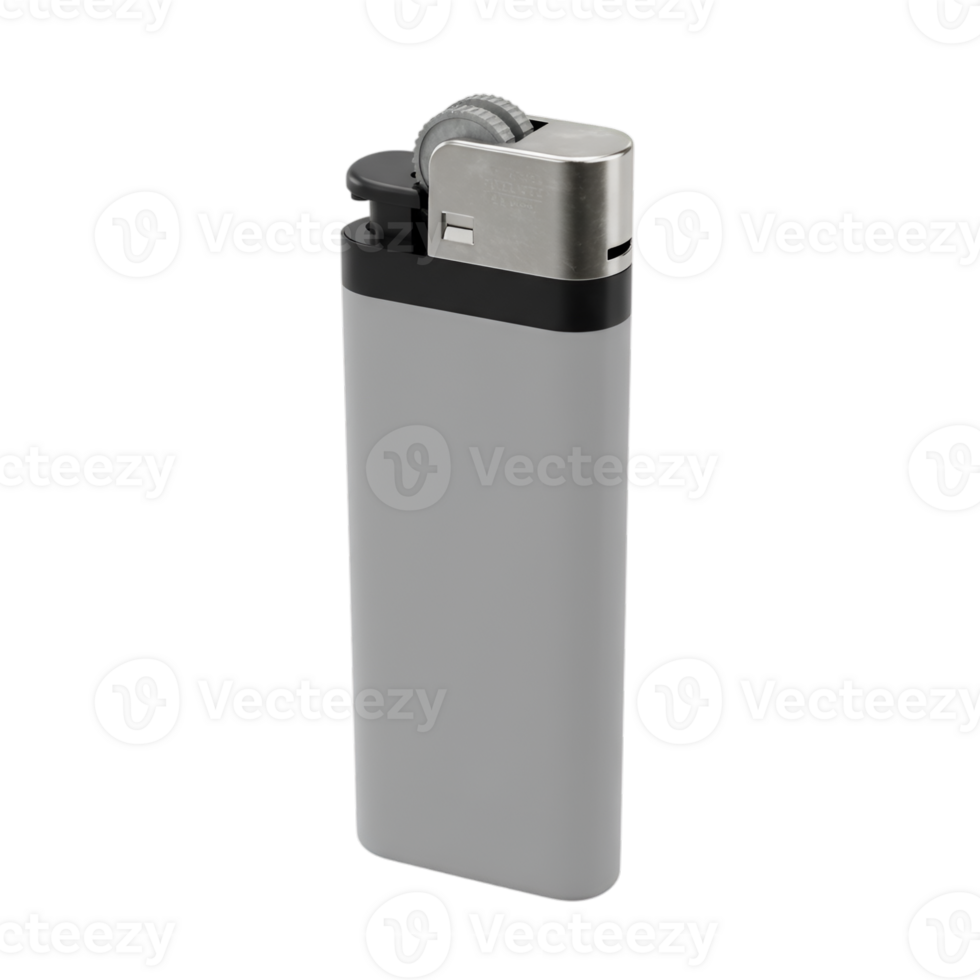 Classic Gray Lighter on Transparent Background, A Modern Smoking Essential, Minimalist Style, and Utility in One png