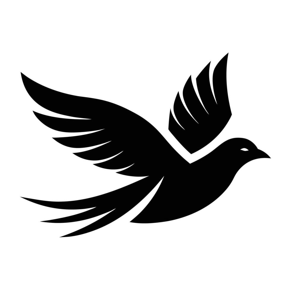 Bird in flight silhouette logo vector