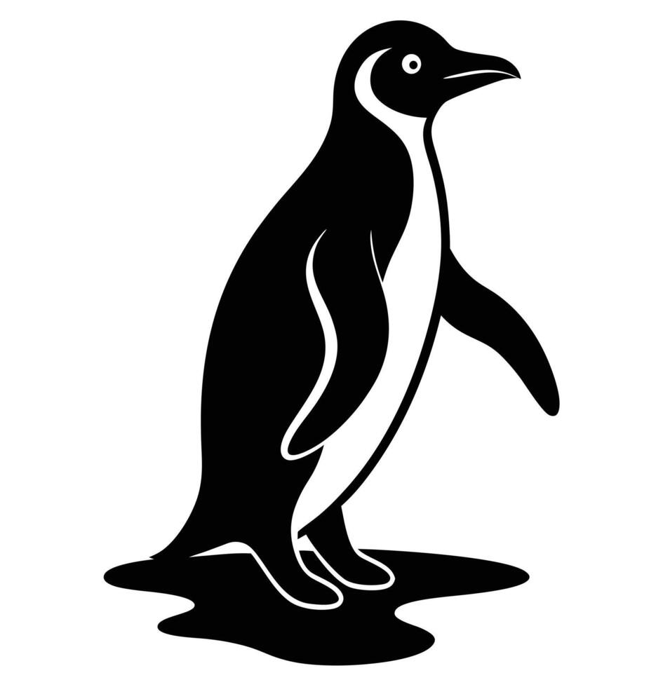 a penguin waddling across the ice vector