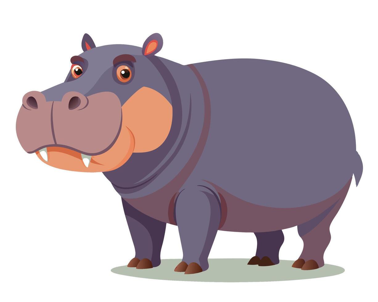hippopotamus with its massive body and large mouth vector
