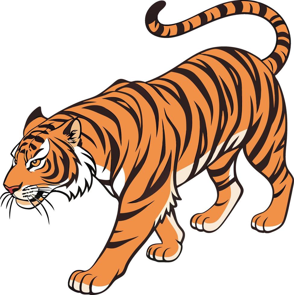 Majestic Tiger Silhouette in Nature vector