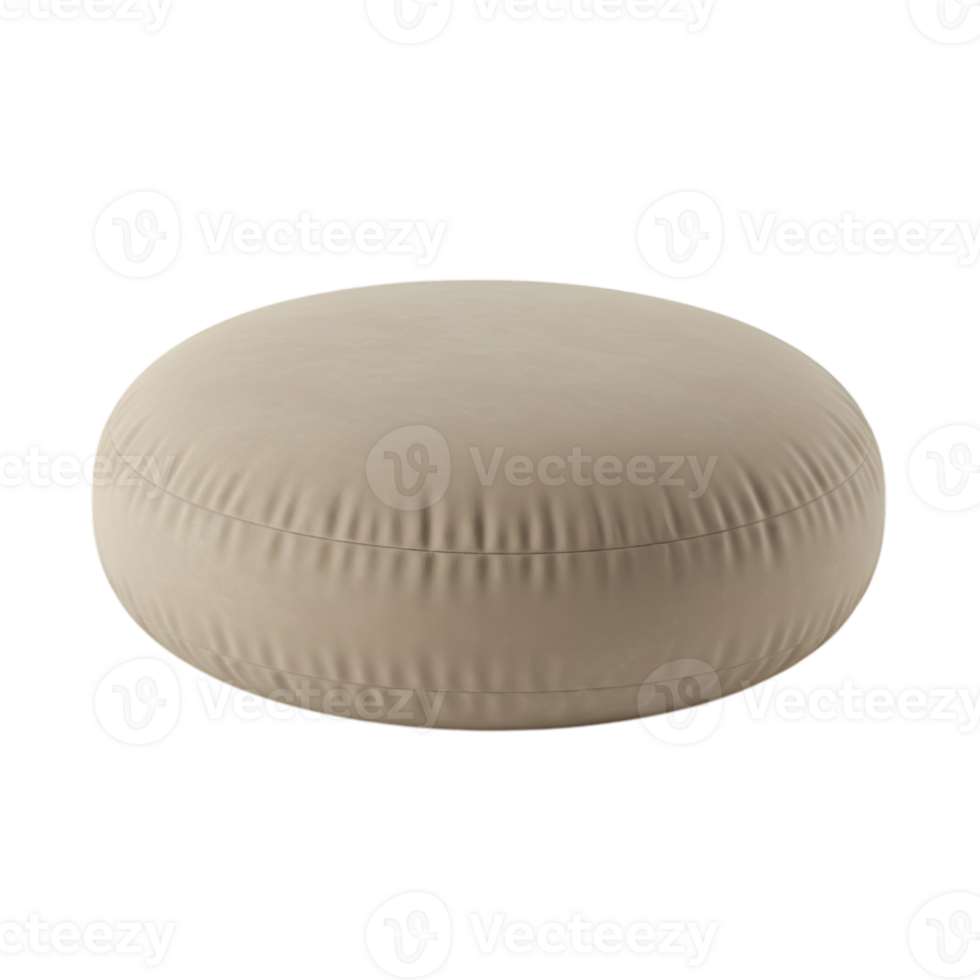 Elegant neutral pouf on a transparent background showcasing minimalist design and comfort, ideal for interior renderings and modern layouts png