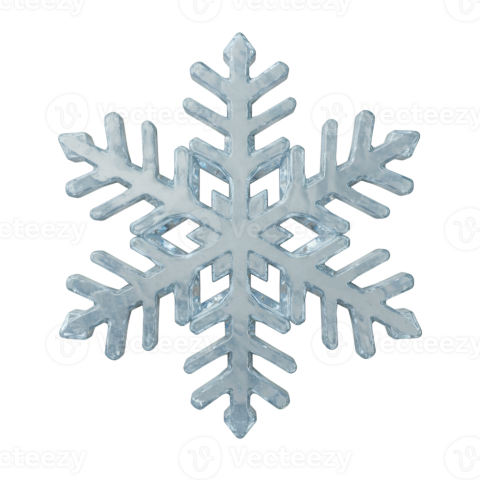 Delicate Ice Crystal, A Transparent Snowflake for Winter and Holiday Designs png